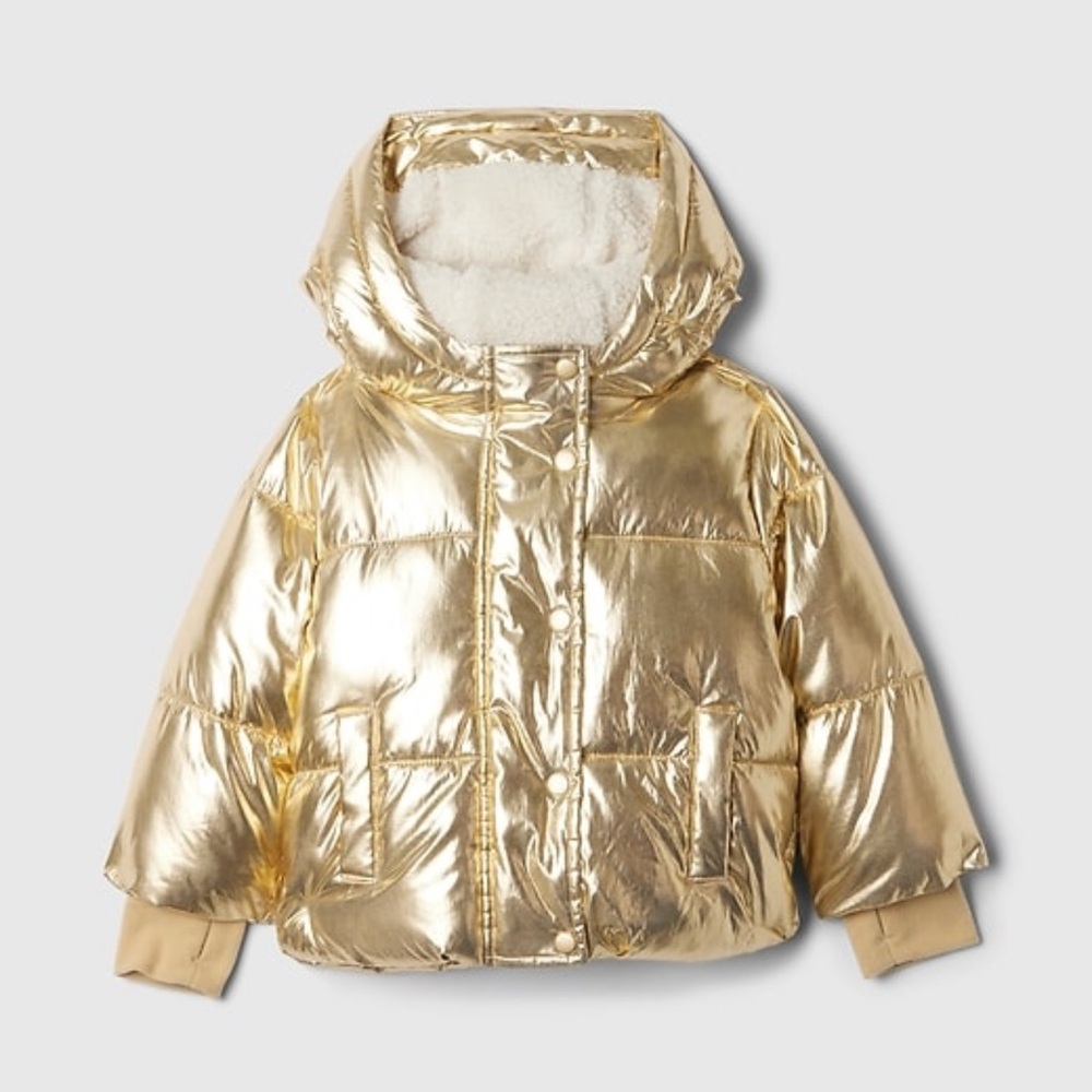 GAP Toddler recycled puffer jacket in GOLD
